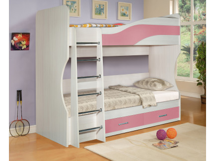 2-х ярусная кровать Симба для девочек, спальные места 190х90 см